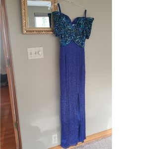 Sterling by Stone Ferris Turquoise Blue Beaded Dress Old with Tags